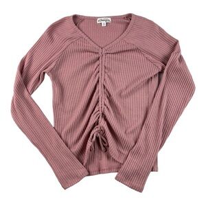 Ten Sixty Sherman Long Sleeve Ribbed Sweater Rose Size XL